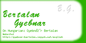 bertalan gyebnar business card